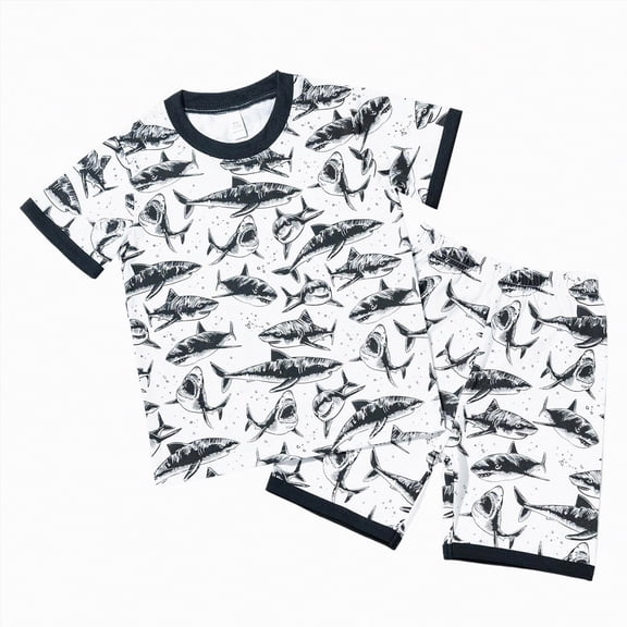 TOWED22 Summer Outfit Toddler Baby Boy Motorcycle Short Sleeve T-Shirt Shorts Set Infant Boy Clothes 2Pcs Set(White,7-8 Y)