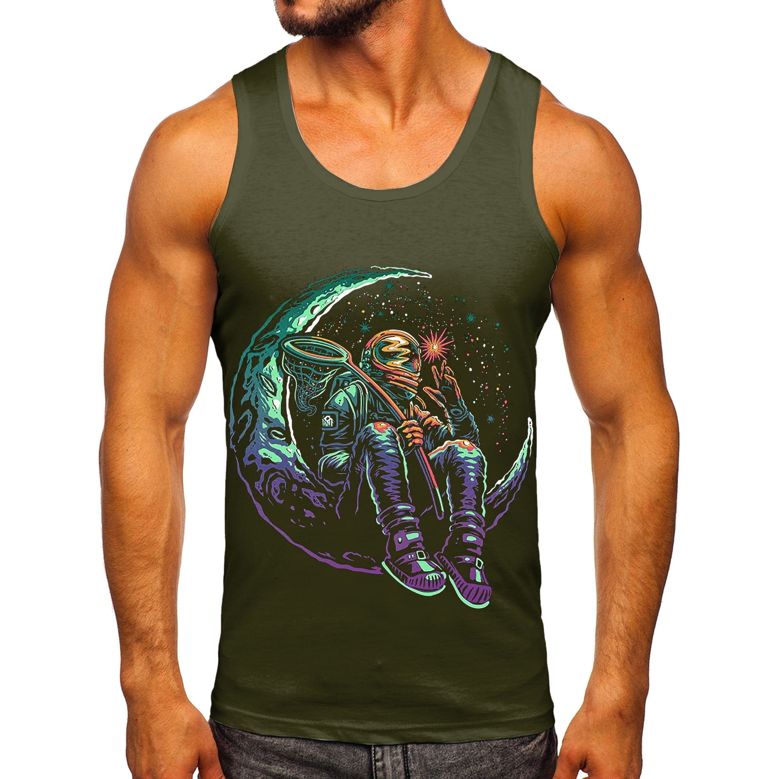 TOWED22 Tank Tops Men Graphic,Men's Workout Tank Tops Gym Sleeveless