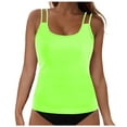 thumbnail image 1 of TOWED22 Tankini Tops for Women Tummy Control Bathing Suits Top U Neck Swimwear Tops No Bottom（Green,M）, 1 of 9