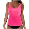 thumbnail image 1 of TOWED22 Tankini Tops for Women Tummy Control Bathing Suits Top U Neck Swimwear Tops No Bottom（Hot Pink,XXL）, 1 of 9