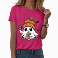 thumbnail image 1 of TOWED22 Teacher Halloween Shirt for Womens Read More Books Tshirt Spooky Ghost Shirts Graphic Tee Funny Cute Short Sleeve Tops(Hot Pink,M), 1 of 6