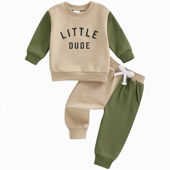 TOWED22 Toddler Baby Boy 2Pcs Outfits Letters Print Pullover Tops + Drawstring Pants Set Fall Winter Clothes(Blazer,18-24 M)