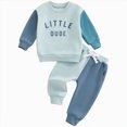thumbnail image 1 of TOWED22 Toddler Baby Boy 2Pcs Outfits Letters Print Pullover Tops + Drawstring Pants Set Fall Winter Clothes(Blazer,2-3 Y), 1 of 6