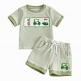 thumbnail image 1 of TOWED22 Toddler Baby Boy Baseball OutfitSummer Short Sleeve T Shirt Baseball Short Set Summer Clothes Green,2-3 Y, 1 of 8