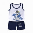 thumbnail image 1 of TOWED22 Toddler Baby Boy Clothes 6 12 18 24 Month 2T 3T Summer Outfits Sleeveless Tank Vest T-Shirt + Casual Shorts Set Blue,12-18 M, 1 of 4