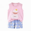 thumbnail image 1 of TOWED22 Toddler Baby Boy Clothes Boys Summer Outfits Sleeveless Striped Dinosaur T-Shirt & Shorts Set 2Pcs(Light Pink,18-24 M), 1 of 4