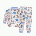 thumbnail image 1 of TOWED22 Toddler Baby Boy Clothes Color Block Long Sleeve Sweatshirt Pullover Tops + Solid Pants Fall Winter Outfits Set(Blue,3-4 Y), 1 of 4
