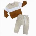 thumbnail image 1 of TOWED22 Toddler Baby Boy Clothes Contrast Color Sweatshirt Pullover Tops + Casual Pants Fall Winter Outfit Set(Blazer, 2-3 Y), 1 of 4