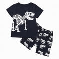 thumbnail image 1 of TOWED22 Toddler Baby Boy Clothes Dinosaur Truck Print Crewneck Short Sleeve T-Shirt Top Elastic Waist Cargo Shorts 2 Pieces Outfits(White,7-8 Y), 1 of 6