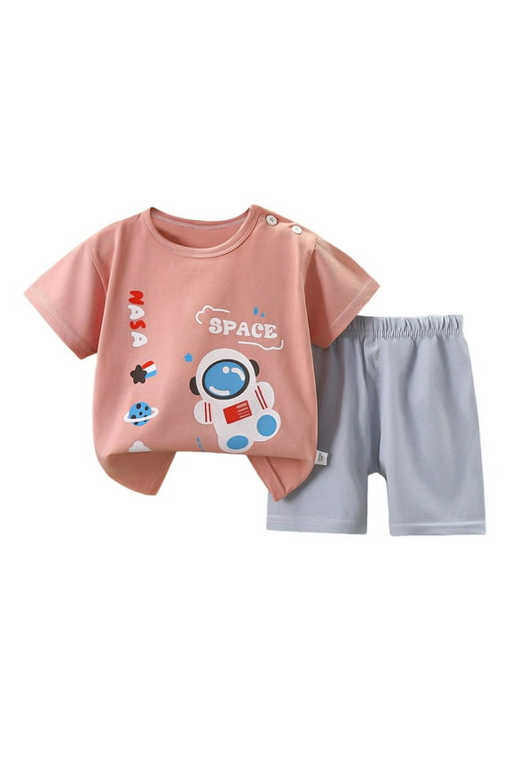 Toddler Baby Boy Clothes Golf Cart Embroidery Short Sleeve T-Shirt Top Gingham Seersucker Shorts Set Summer Outfits(Light Pink,2-3 Y)