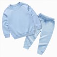 thumbnail image 1 of TOWED22 Toddler Baby Boy Clothes Infant Fall Winter Outfit Solid Color Long Sleeve Pant Top Set 2Pcs Sweatshirt Outfits Set, 1 of 6
