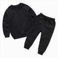 thumbnail image 1 of TOWED22 Toddler Baby Boy Clothes Infant Fall Winter Outfit Solid Color Long Sleeve Pant Top Set 2Pcs Sweatshirt Outfits Set, 1 of 6