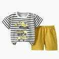 thumbnail image 1 of TOWED22 Toddler Baby Boy Clothes Outfits Short Sleeve Goose Embroidered T-shirt Plaid Shorts 2pcs Summer Clothes(Grey,3-4 Y), 1 of 4