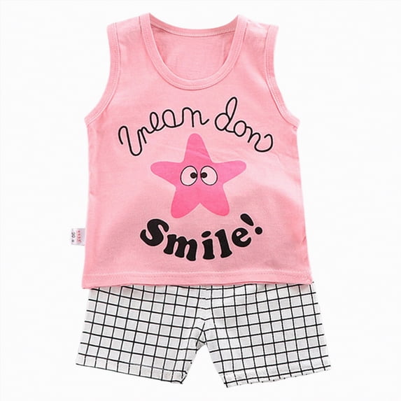 TOWED22 Toddler Baby Boy Clothes Outfits Sleeveless Tops Striped Shorts Summer Baby Boys Clothes Set Red,18-24 M