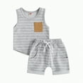 thumbnail image 1 of TOWED22 Toddler Baby Boy Clothes Sleeveless Tank Tops Shorts Set Cute Baby Boy Summer Clothes Outfits(Light Gray,12-18 M), 1 of 6
