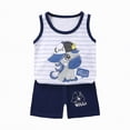 thumbnail image 1 of TOWED22 Toddler Baby Boy Clothes Sleeveless Vest Tank Tops Jogger Shorts Sets 2Pcs Cute Infant Boys Summer Casual Outfits(Blue,7-8 Y), 1 of 4