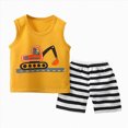 thumbnail image 1 of TOWED22 Toddler Baby Boy Clothes Sleeveless Vest Tank Tops Jogger Shorts Sets 2Pcs Cute Infant Boys Summer Casual Outfits(Light Yellow,18-24M), 1 of 4
