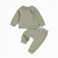 thumbnail image 1 of TOWED22 Toddler Baby Boy Clothes Solid Color Sweatshirt + Sweatpants Outfits Set 2Pcs Fall Winter Clothes(Blazer,3-4 Y), 1 of 9
