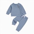 thumbnail image 1 of TOWED22 Toddler Baby Boy Clothes Solid Color Sweatshirt + Sweatpants Outfits Set 2Pcs Fall Winter Clothes(Blazer,3-6 M), 1 of 9