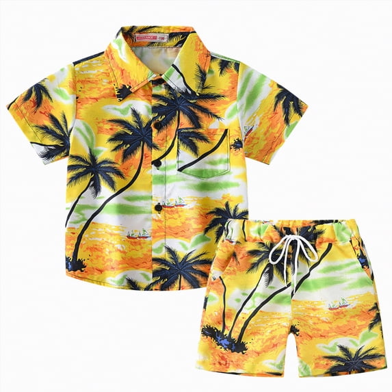 TOWED22 Toddler Baby Boy Clothes Summer Outfits Solid Short Sleeve Sweatshirt and Shorts Set Zip Shirt+Shorts Sets 1-6T Yellow,7-8 Y