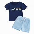 thumbnail image 1 of TOWED22 Toddler Baby Boy Clothes for 2t 3t Boys Cute Summer Short Sleeve T-Shirt Tops Shorts Clothes Sets Baby Boy Outfits(Blue,3-4 Y), 1 of 8