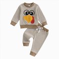 thumbnail image 1 of TOWED22 Toddler Baby Boy Fall Clothes Printed Long Sleeve Pullover Sweatshirt Tops Joggers Pants Set Winter Outfits Size:18-24 M,Color:Brown, 1 of 8