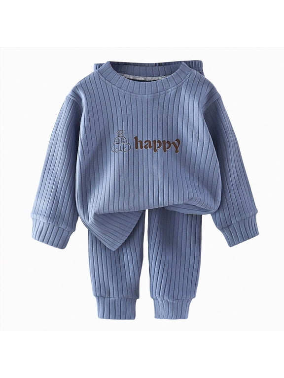 Toddler Baby Boy Fall Clothes Waffle Contrast Color Sweatshirt Pants Sets Infant Winter Outfits 6 12 18 24 Months 3T 4T 5T 6T Size:4-5 Y,Color:Dark Blue