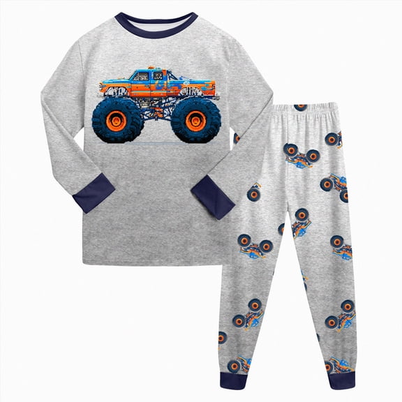 TOWED22 Toddler Baby Boy Fall Winter Clothes 2 Piece Graphic Long Sleeve Sweatshirt Tops Casual Pants Outfit Set Clothing(Grey,2-3 Y)