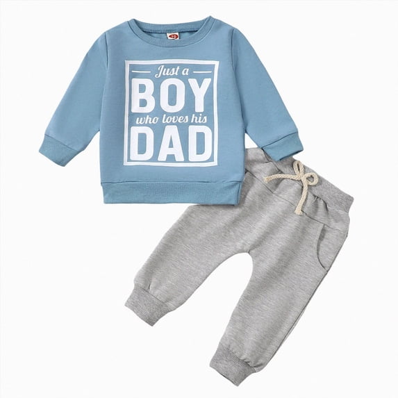 TOWED22 Toddler Baby Boy Fall Winter Clothes Crewneck Long Sleeve Sweatshirt Pullover Tops Elastic Joggers Pants 2pcs Outfit Set(Blazer,2-3 Y)