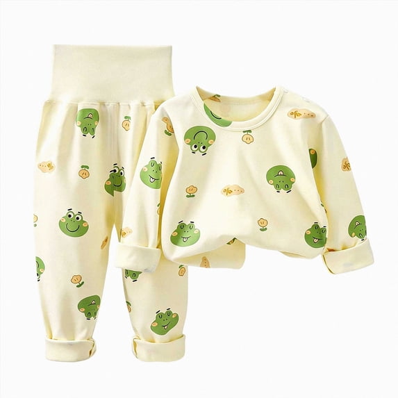 TOWED22 Toddler Baby Boy Fall Winter Clothes Crewneck Sweatshirt Long Sleeve Shirts and Pants Cute Outfits Size:18-24 M,Color:Beige