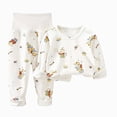 thumbnail image 1 of TOWED22 Toddler Baby Boy Fall Winter Clothes Crewneck Sweatshirt Long Sleeve Shirts and Pants Cute Outfits Size:6-12 M,Color:White, 1 of 6