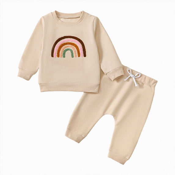 TOWED22 Toddler Baby Boy Fall Winter Outfits Printed Crewneck Sweatshirt Casual Pants 2Pcs Clothes Set(Blazer,12-18 M)