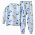thumbnail image 1 of TOWED22 Toddler Baby Boy Fall Winter Outfits Printed Crewneck Sweatshirt Casual Pants 2Pcs Clothes Set Size:6-7 Y,Color:Blue, 1 of 9