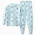 thumbnail image 1 of TOWED22 Toddler Baby Boy Fall Winter Outfits Printed Crewneck Sweatshirt Casual Pants 2Pcs Clothes Set Size:6-7 Y,Color:Mint Green, 1 of 9