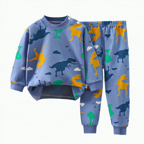 TOWED22 Toddler Baby Boy Fall Winter Outfits Sweatshirt Tops Casual Pants 2Pcs Clothes Set(Blue,5-6 Y)
