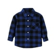 thumbnail image 1 of TOWED22 Toddler Baby Boy Girl Plaid Top Button Flannel Shirts Autumn Winter Outfits for Kids(Blue,2-3 Y), 1 of 3