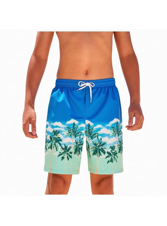 Toddler Baby Boy Girl Swim Trunks Print Swimming Shorts Board Shorts Beachwear Swimsuit Infant Bathing Suit Blue,7-8 Y