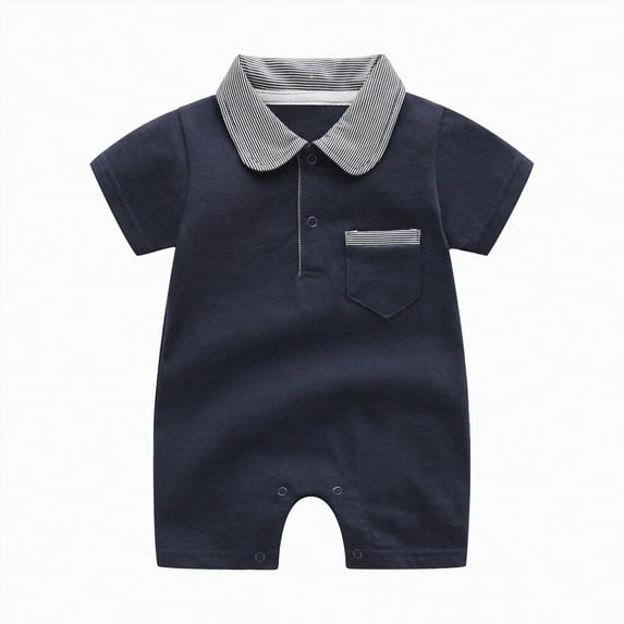 TOWED22 Toddler Baby Boy Girls Summer Clothes Print Romper Newborn Jumpsuit Country Stuff Navy,9-12 M