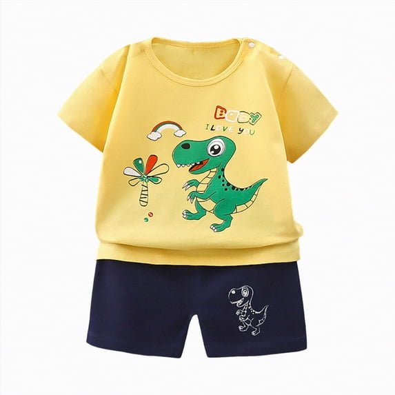 TOWED22 Toddler Baby Boy Golf Outfit Daddy's Future Golfing Buddy Golf T-Shirt Golf Shorts Set 2Pcs Infant Summer Clothes Yellow,3-6 M