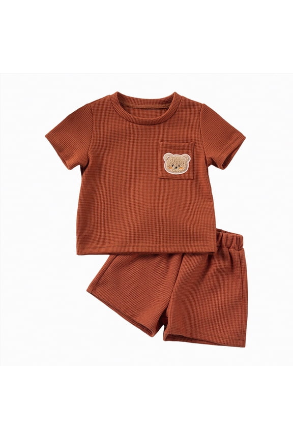 Toddler Baby Boy Hunting Clothes Mallard Duck Short Sleeve T Shirt Top Camo Shorts Set 2Pcs Casual Summer Outfits Wine,12-18 M