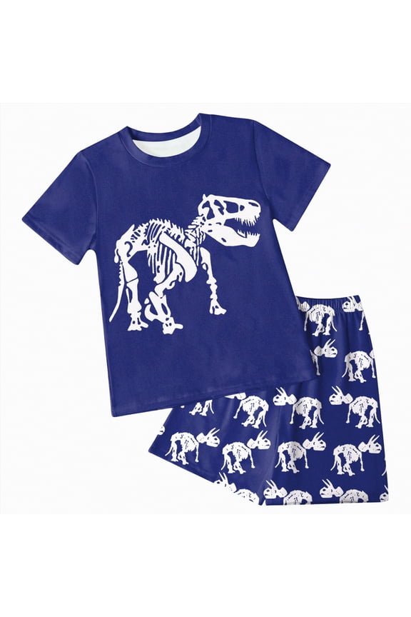 Toddler Baby Boy Outfit Short Sleeve Crew Neck Shirt and Plaid Elastic Waist Shorts Set Infant Summer Clothes(Blue,3-4Years)