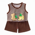 thumbnail image 1 of TOWED22 Toddler Baby Boy Outfits Shorts Sleeve Summer Beach Cocos T Shirts + Shorts Clothing Set(Brown,2-3 Y), 1 of 5