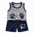 thumbnail image 1 of TOWED22 Toddler Baby Boy Outfits Shorts Sleeve Summer Beach Cocos T Shirts + Shorts Clothing Set(Navy,3-6 M), 1 of 5