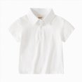 thumbnail image 1 of TOWED22 Toddler Baby Boy Polo Shirt Kids Short Striped Sleeve School Uniform Shirts(White,3-4 Y), 1 of 4