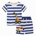 thumbnail image 1 of TOWED22 Toddler Baby Boy Summer Clothes 2pcs Short Sleeve T-Shirt Pocket Shorts Dinosaur Truck Outfits(Blue,7-8 Y), 1 of 9