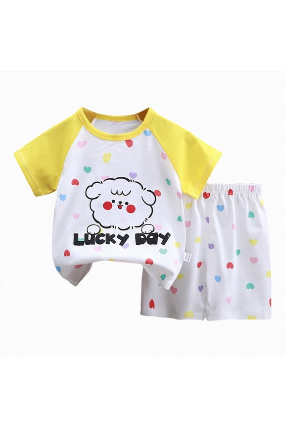 Toddler Baby Boy Summer Clothes Construction Site Print Tee Elastic Waist Shorts Yellow,7-8 Y