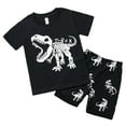 thumbnail image 1 of TOWED22 Toddler Baby Boy Summer Clothes Kids Summer Cotton Dinosaur Print Outfits Shirt Short Sets（Black,2-3 Y）, 1 of 9