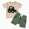 thumbnail image 1 of TOWED22 Toddler Baby Boy Summer Clothes Set Short Sleeve Checkered Tops & Shorts Novelty Color Block Outfits(Green,6-12 Months), 1 of 8