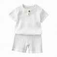 thumbnail image 1 of TOWED22 Toddler Baby Boy Summer Clothes Trucks Letters Short Sleeve T-shirt Top Elastic Waist Shorts Set Summer Outfit 2Pcs(White,3-4 Years), 1 of 5