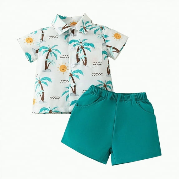 TOWED22 Toddler Baby Boy Summer Outfit 1-5T Baby Boy Clothes Short Sleeve T-Shirts Top + Shorts 2Pcs Boy Clothing Casual Set(AG,12-18 Months)